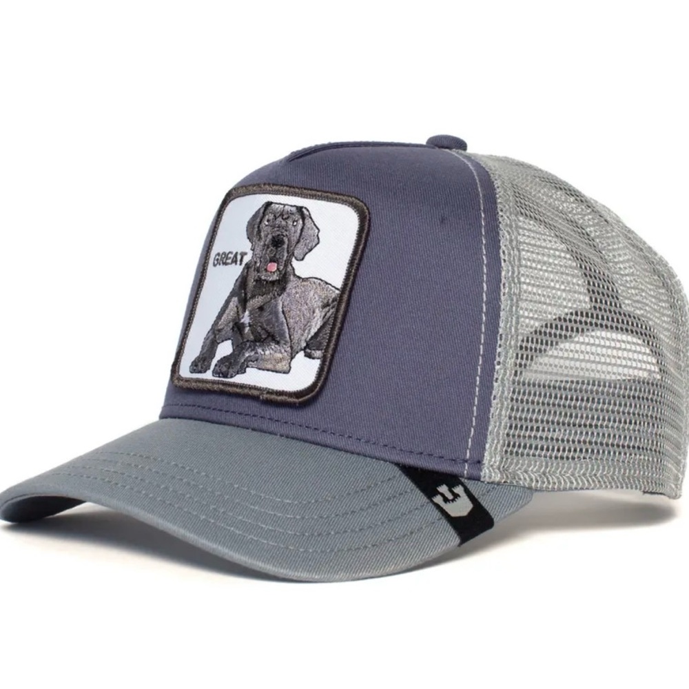 Goorin Bros Gray Great Dane Dog Patch Trucker Hat